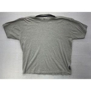 Ferruche Shirt Mens Size 2XL Light Gray Ribbed Short Sleeve Vintage Fall Casual